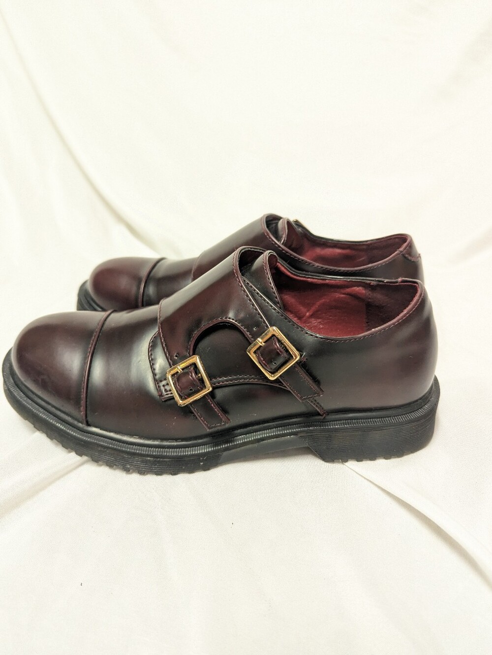Electric Karma Scotty Wine Color Double Monk Strap Chunky Oxford Shoes